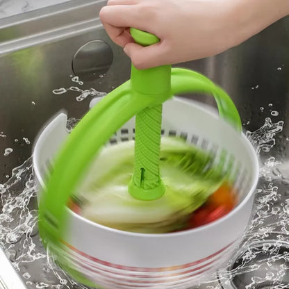 Rotating Drain Basket Folding Drainer Basket Fruit Vegetable Centrifuge Salad Spinner with Collapsible Handle Kitchen Supplies